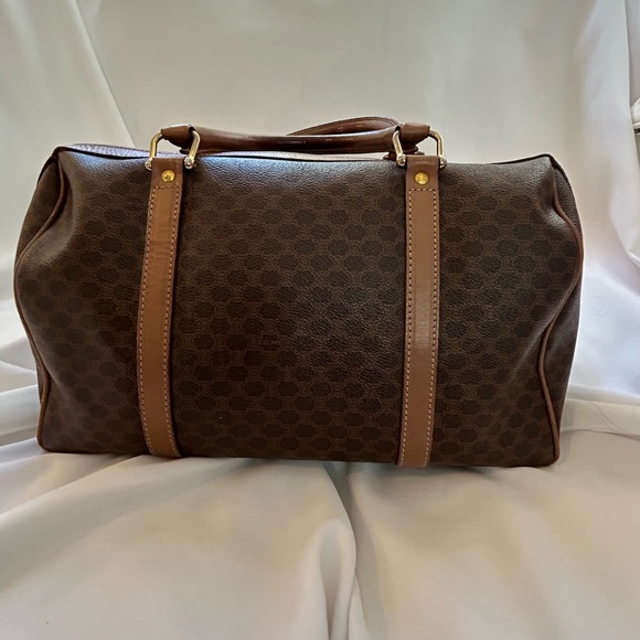 Celine Macadam Boston Triomphe coated canvas and leather handbag. - Picture 2 of 12